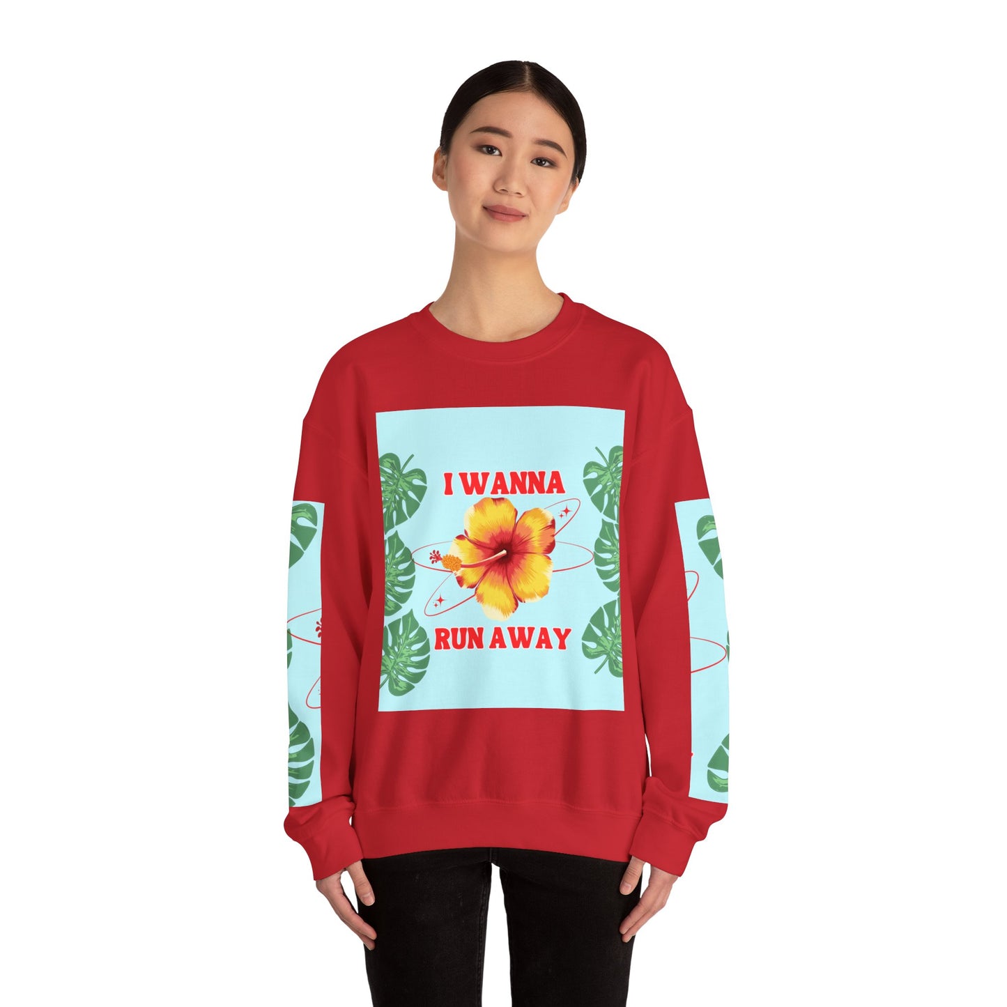 Run Away Tropical & Galactic Floral Crewneck Sweatshirt