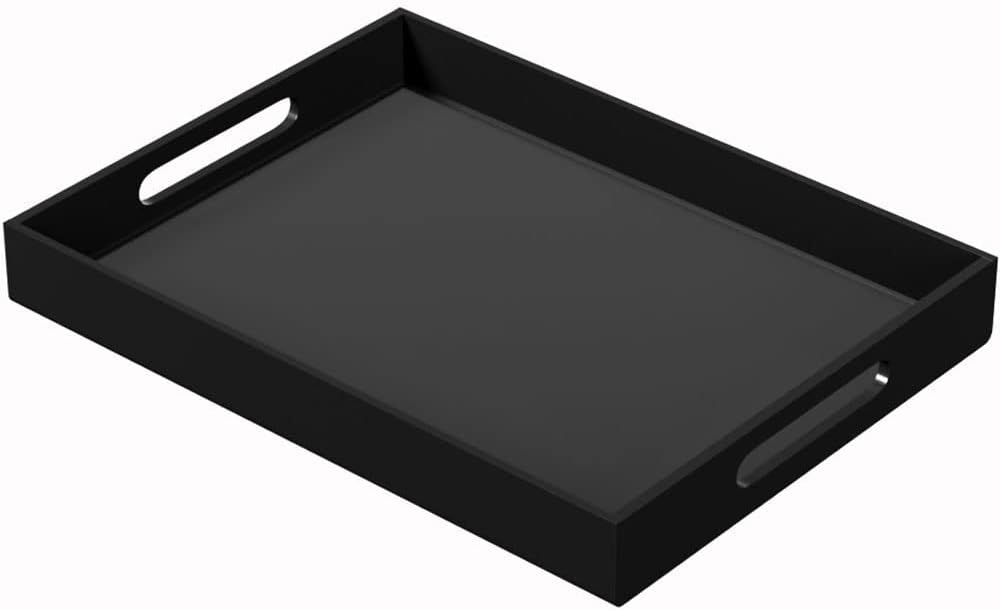 FROM CLUTTER TO CURATED Acrylic Serving Tray with handles 11X14 Inches - Spill Proof - Clear Decorative Tray Organizer for Any Space