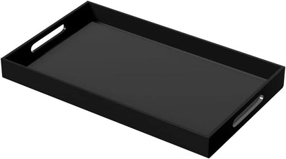FROM CLUTTER TO CURATED Acrylic Serving Tray with handles 11X14 Inches - Spill Proof - Clear Decorative Tray Organizer for Any Space