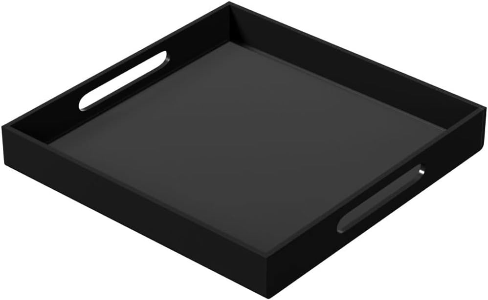 FROM CLUTTER TO CURATED Acrylic Serving Tray with handles 11X14 Inches - Spill Proof - Clear Decorative Tray Organizer for Any Space