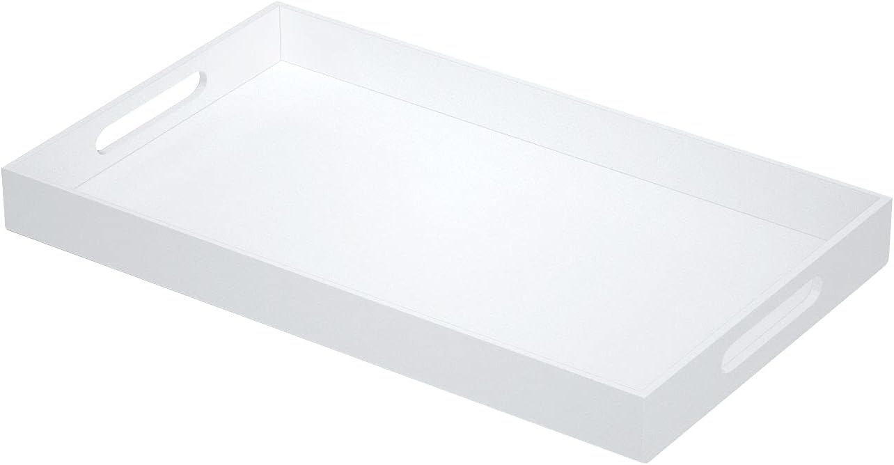 FROM CLUTTER TO CURATED Acrylic Serving Tray with handles 11X14 Inches - Spill Proof - Clear Decorative Tray Organizer for Any Space
