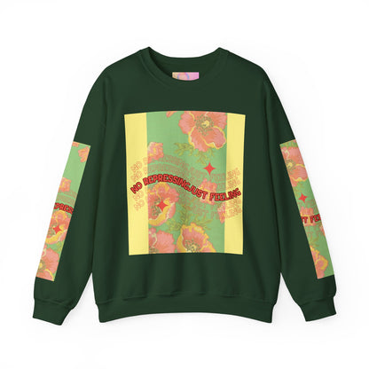 Floral 'No Repressing, Just Feeling' Crewneck Sweatshirt