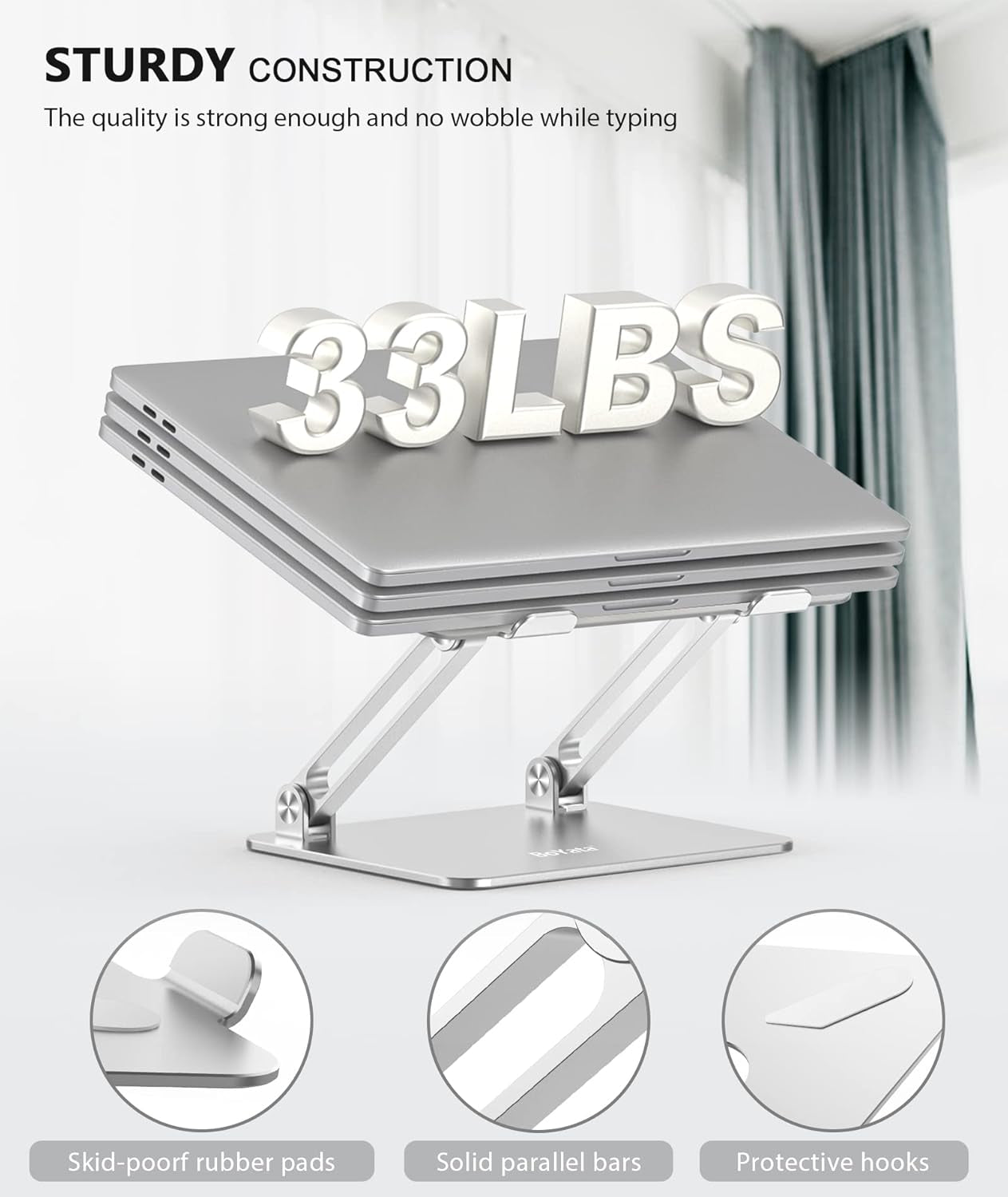 WORK ANYWHERE Multi-Angle Laptop Stand with Heat - Vent | Adjustable Notebook Stand for Laptop up to 17 Inches
