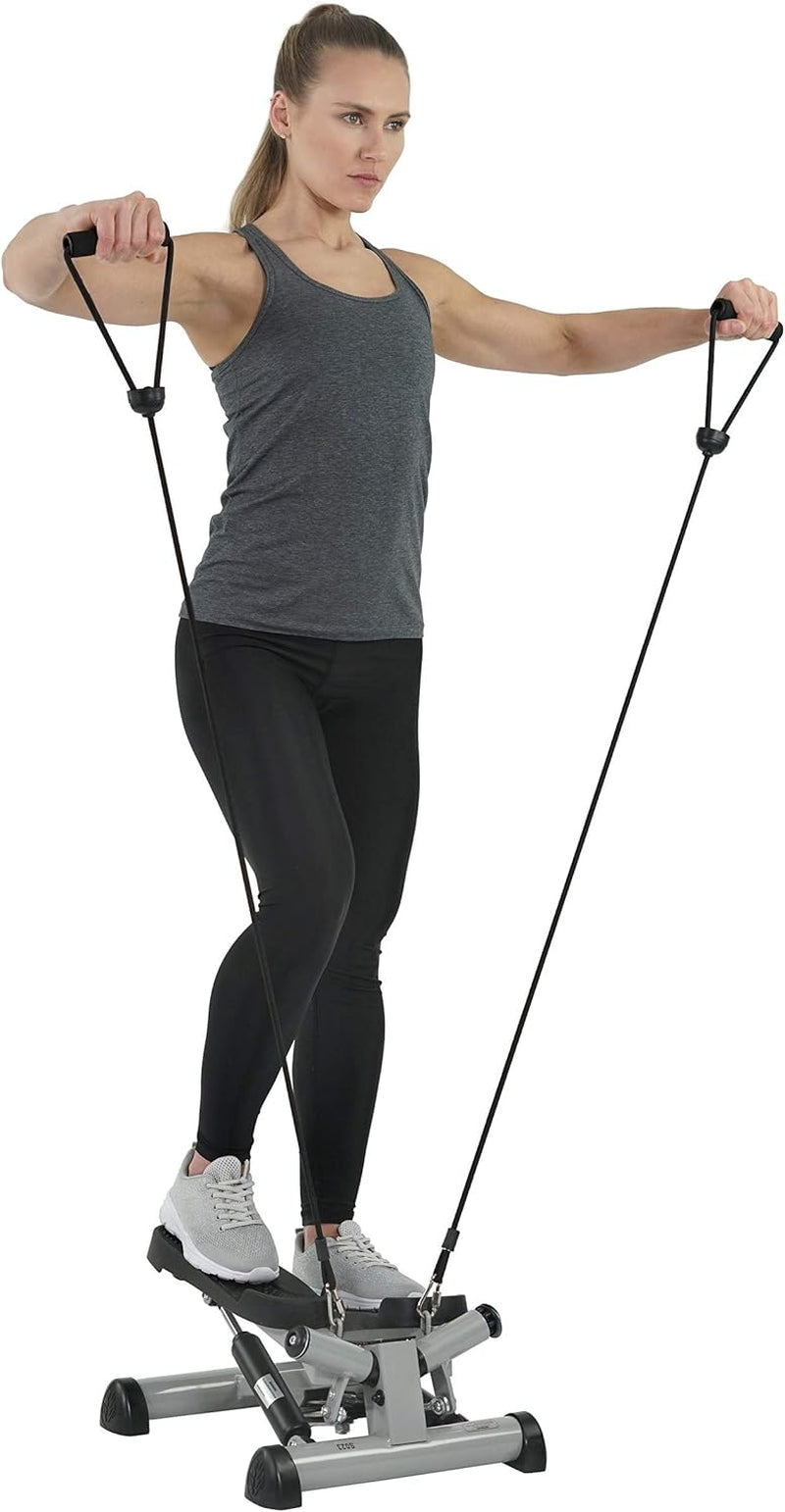 ONE STEP AT A TIME Mini Stepper for at Home Cardio - Non-Slip Pedals - Resistance Bands - LCD Digital Monitor