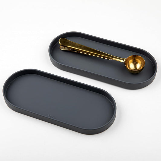 ELEVATE THE CLUTTER Silicone Tray - Small Vanity Tray Organizer - Multi-Purpose Modern Kitchen Sink, Bathroom, Counter Organizer