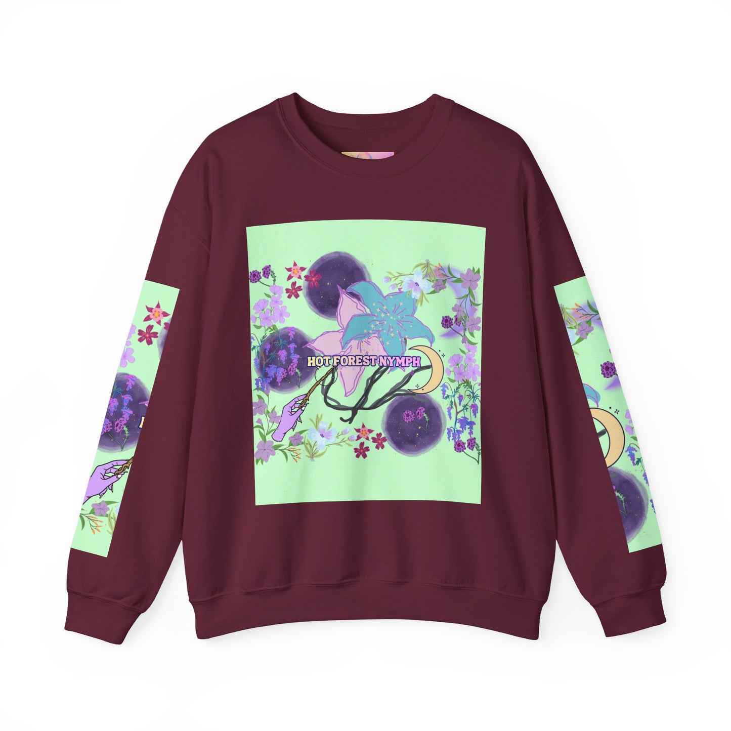 Floral & Mystical BADDIE Graphic Sweatshirt – Pastel Nature Lover - Inspired Crewneck