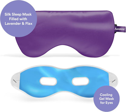  THE DREAMER BUNDLE  (Purple Silk Eye Mask Filled with Lavender/Flax Seeds & Melatonin Lotion with Magnesium and Shea Butter)