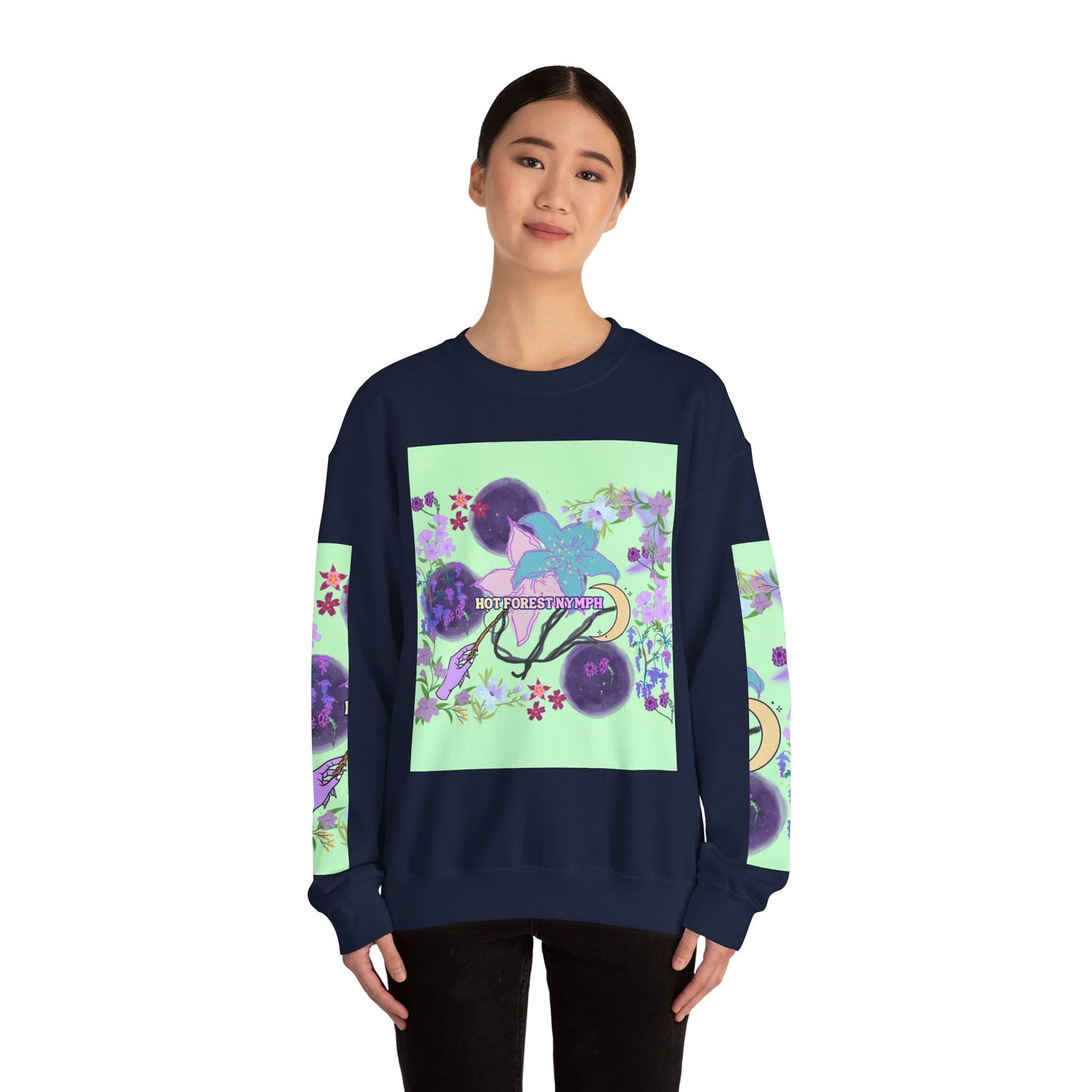 Floral & Mystical BADDIE Graphic Sweatshirt – Pastel Nature Lover - Inspired Crewneck