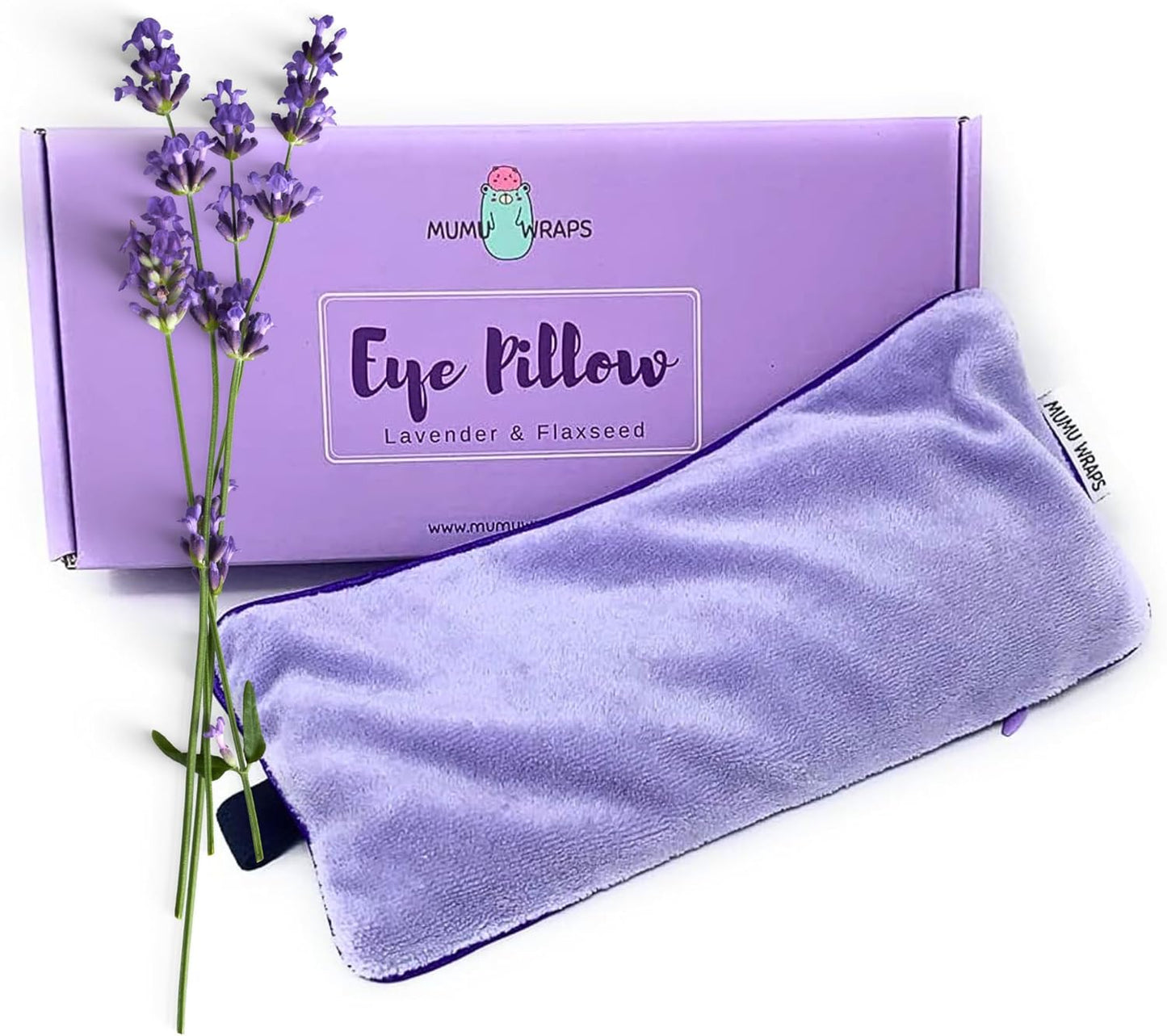 STREAM OF CONSCIOUSNESS Lavender Aromatherapy Weighted Eye Pillow - Ideal for Sleeping, Yoga, and Meditation - Includes Extra Cover