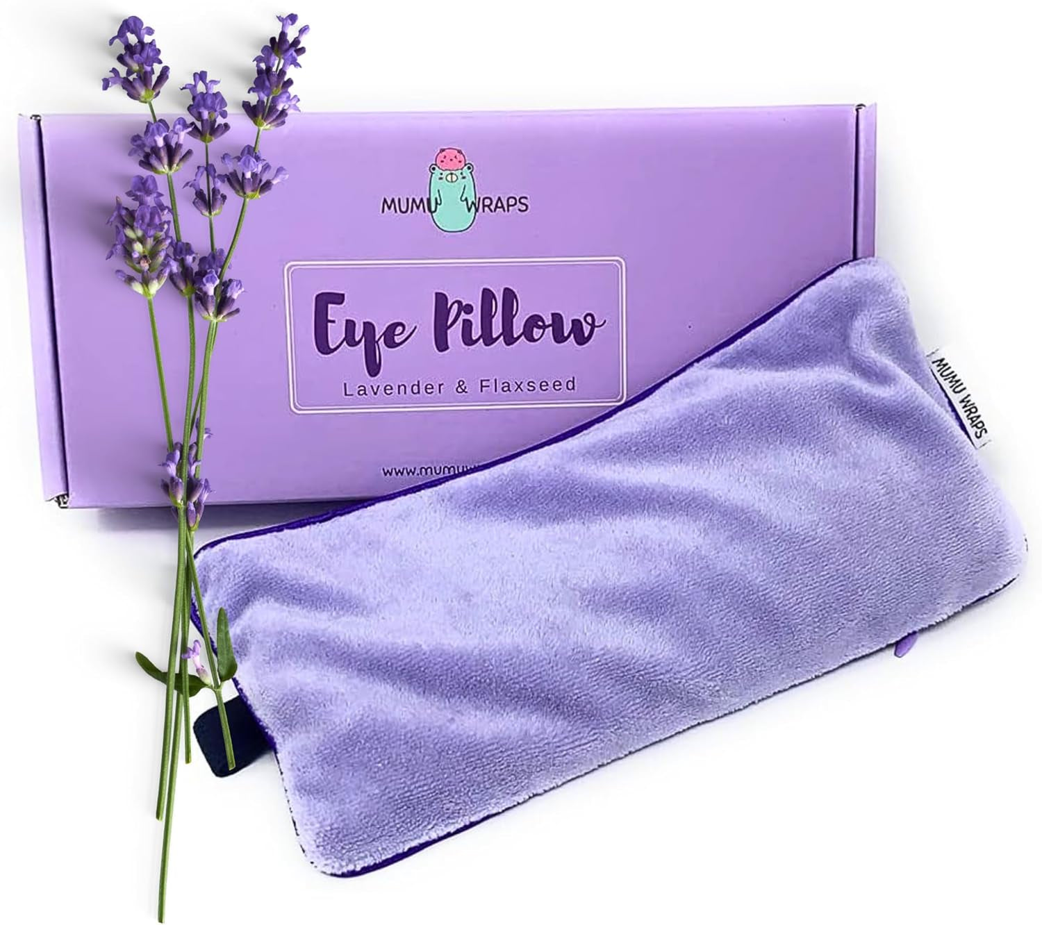 STREAM OF CONSCIOUSNESS Lavender Aromatherapy Weighted Eye Pillow - Ideal for Sleeping, Yoga, and Meditation - Includes Extra Cover
