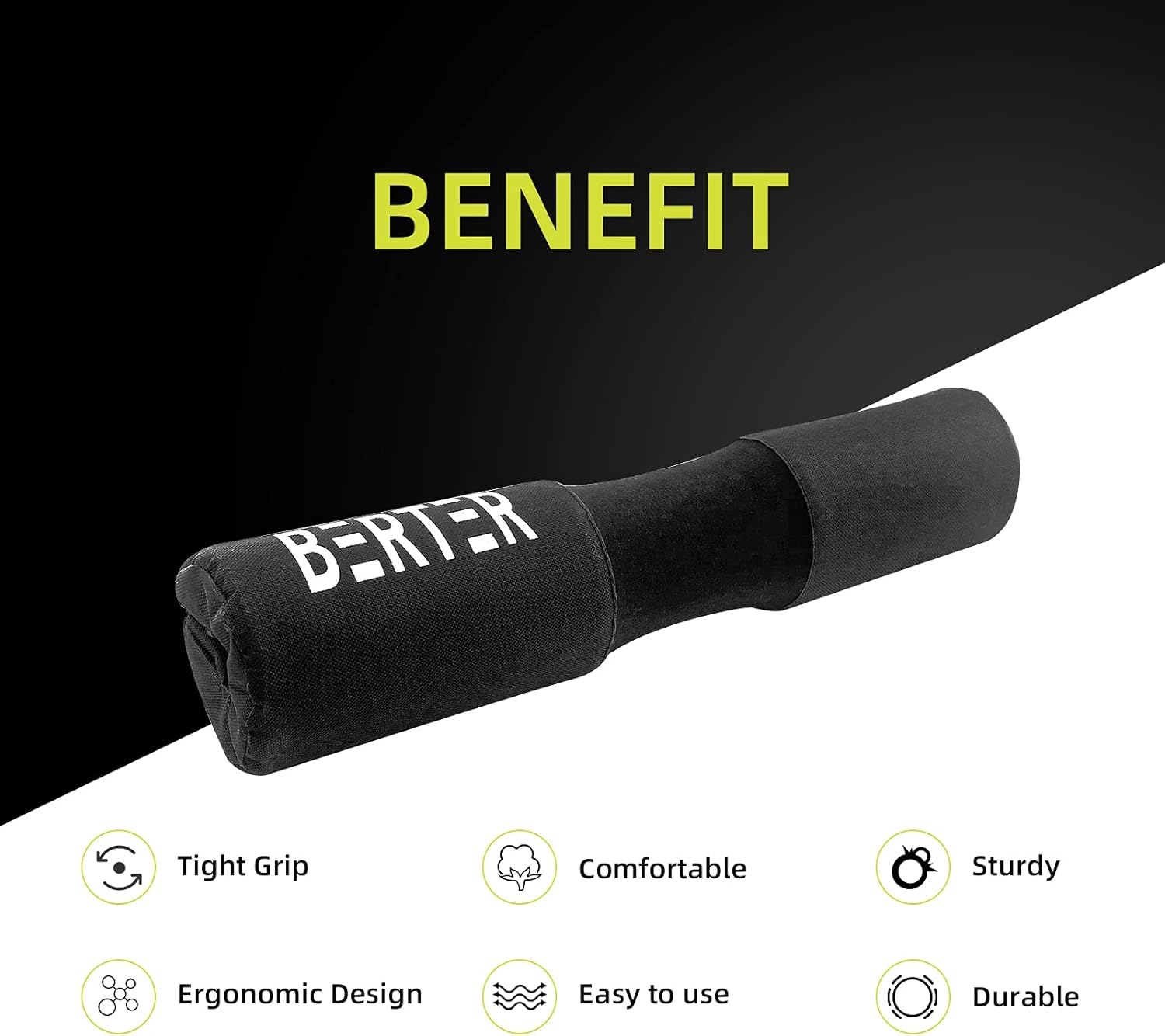 GET THE GAINS Barbell Pad for Hip Thrust and Squats Lunges - Foam Sponge Squat Bar Pad - Neck & Shoulder Protection