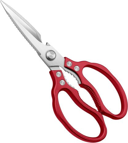 MEAL PREP ESSENTIALS Kitchen Shears / Scissors | Heavy Duty, Dishwasher Safe | Multi-Purpose Sharp Cooking Scissors for Chicken, Poultry, Fish, Meat, Herbs