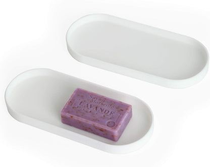 ELEVATE THE CLUTTER Silicone Tray - Small Vanity Tray Organizer - Multi-Purpose Modern Kitchen Sink, Bathroom, Counter Organizer