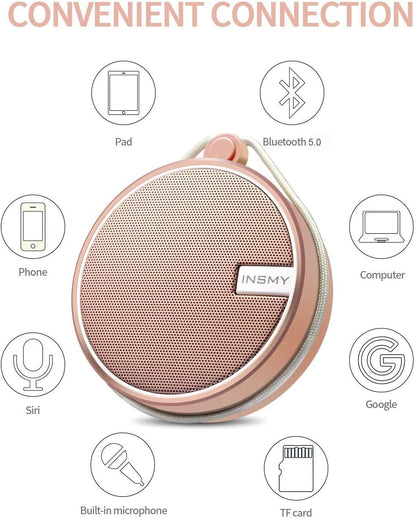 HABIT STACK 101 Waterproof Shower Bluetooth Speaker | Portable Small Bluetooth Wireless Loud Clear Sound Support TF Card | Suction Cup for Outdoor Kayak Canoe Beach Gift 