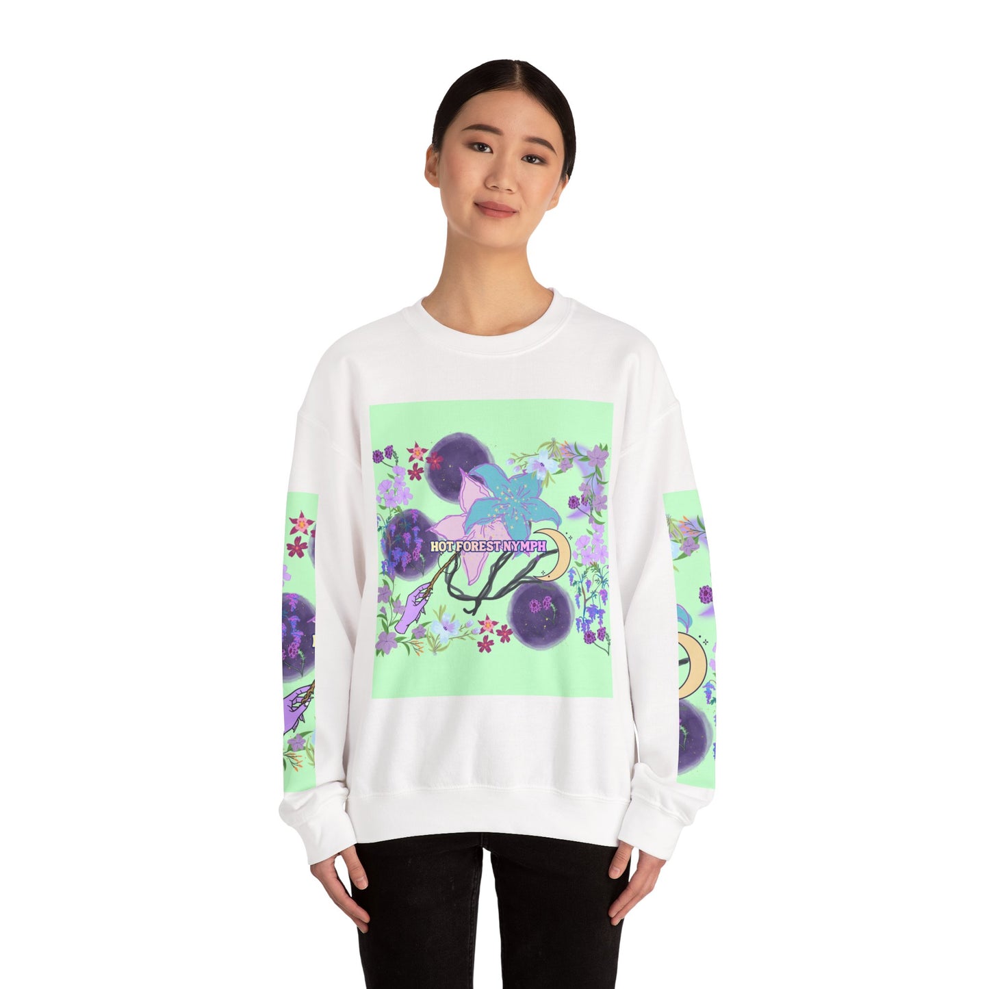 Floral & Mystical BADDIE Graphic Sweatshirt – Pastel Nature Lover - Inspired Crewneck