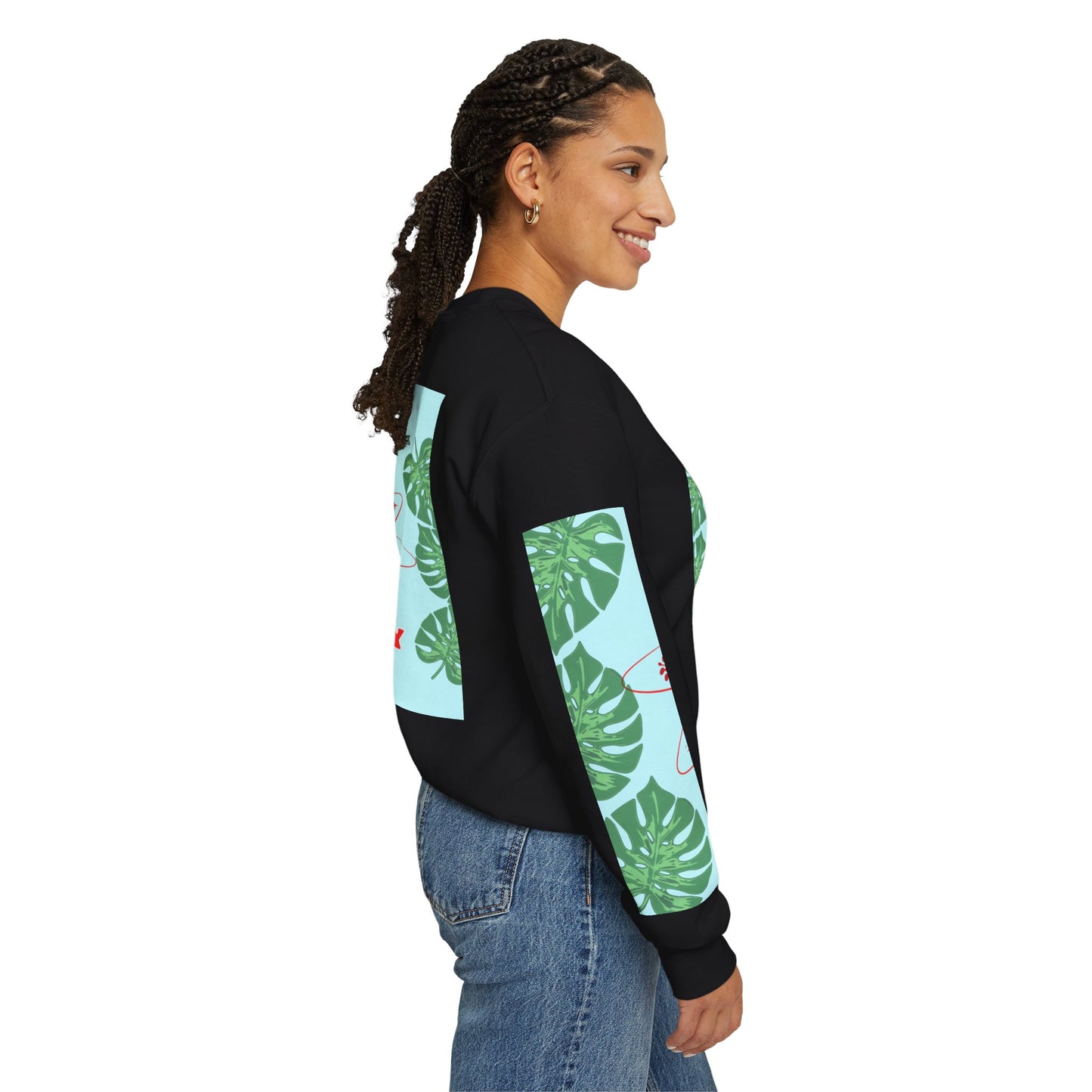Run Away Tropical & Galactic Floral Crewneck Sweatshirt