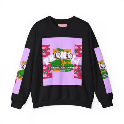 Pronoia Tropical Floral Positive Self Affirmation Graphic Crewneck Sweatshirt