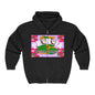 Pronoia Tropical Zip Hoodie — Positive Affirmation Retro Pop Graphic Full-Zip Sweatshirt