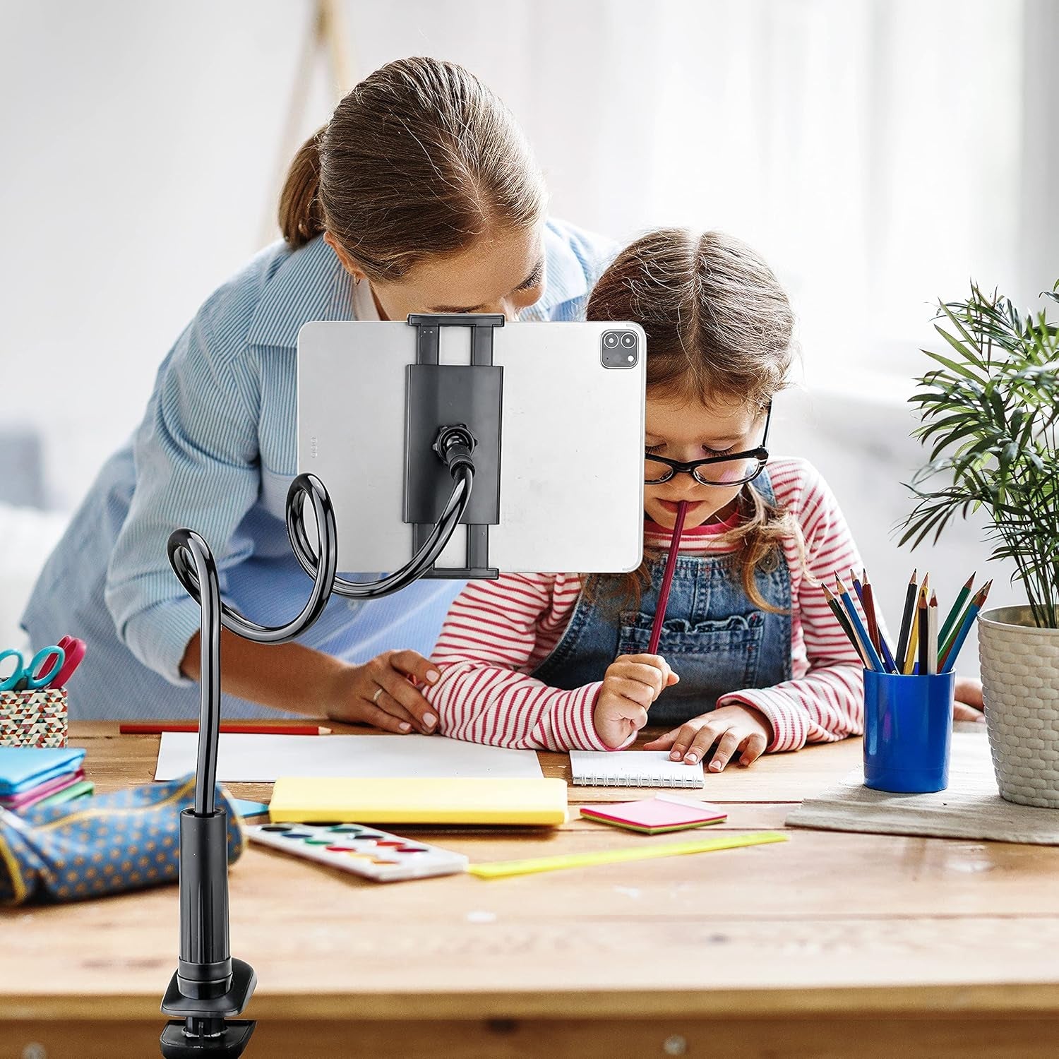 GET THAT POSTURE RIGHT Gooseneck Tablet Stand & Kindle Holder for Bed | Tablet Stand with Adjustable Flexible Arm Clamp | Mount Clip Holder for Phone Ipad Air Mini | Galaxy Tabs | Kindle Fire | Switch or Other 4.7-10.5" Devices