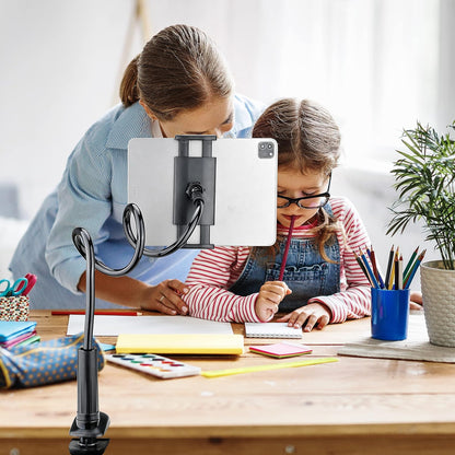 GET THAT POSTURE RIGHT Gooseneck Tablet Stand & Kindle Holder for Bed | Tablet Stand with Adjustable Flexible Arm Clamp | Mount Clip Holder for Phone Ipad Air Mini | Galaxy Tabs | Kindle Fire | Switch or Other 4.7-10.5" Devices