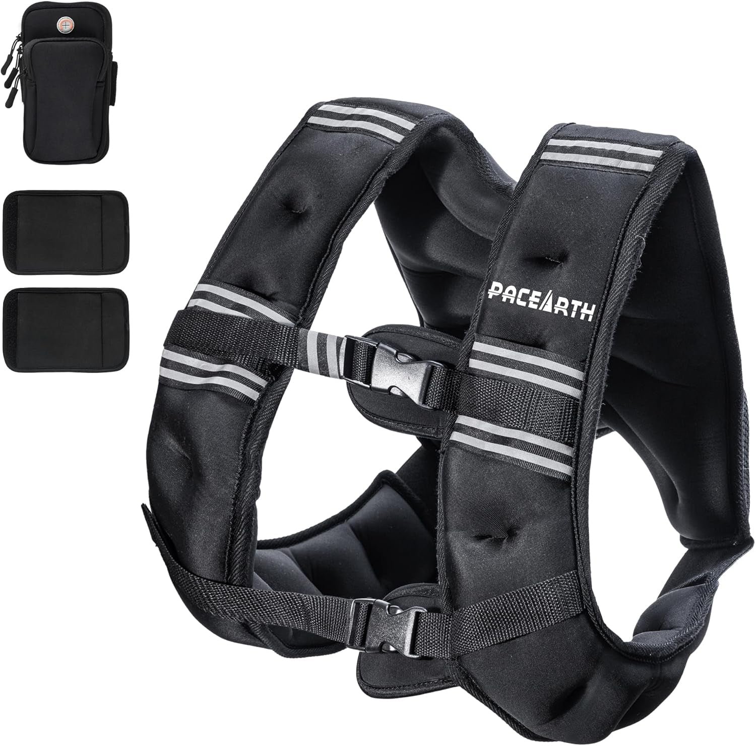 TRAIN LIKE YOU MEAN IT Weight Vest with Reflective Stripe for Strength Training, Running, Walking, Jogging