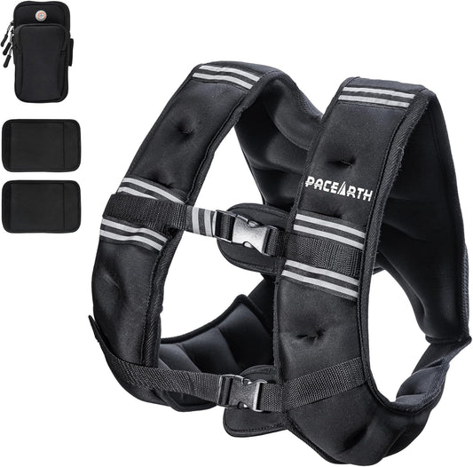 TRAIN LIKE YOU MEAN IT Weight Vest with Reflective Stripe for Strength Training, Running, Walking, Jogging