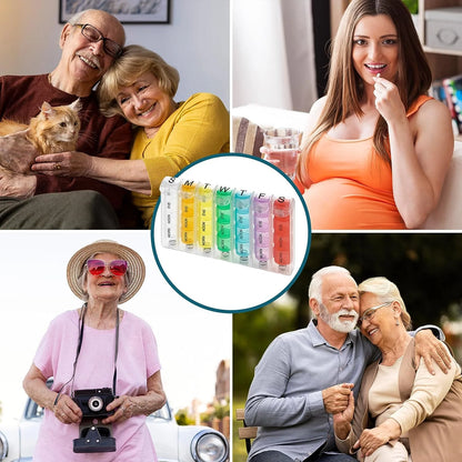 DONT THINK ABOUT IT Pop-Up Weekly Pill Organizer Single Box 4 Daily Compartments by