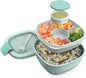 MEAL PREP PRO All-In-One Taco Bowl, Smoothie bowl, Salad Container | Large Salad Bowl, Bento Box Tray, Leak-Proof Sauce Container, Airtight Lid, & Fork | BPA-Free & Dishwasher/Microwave Safe