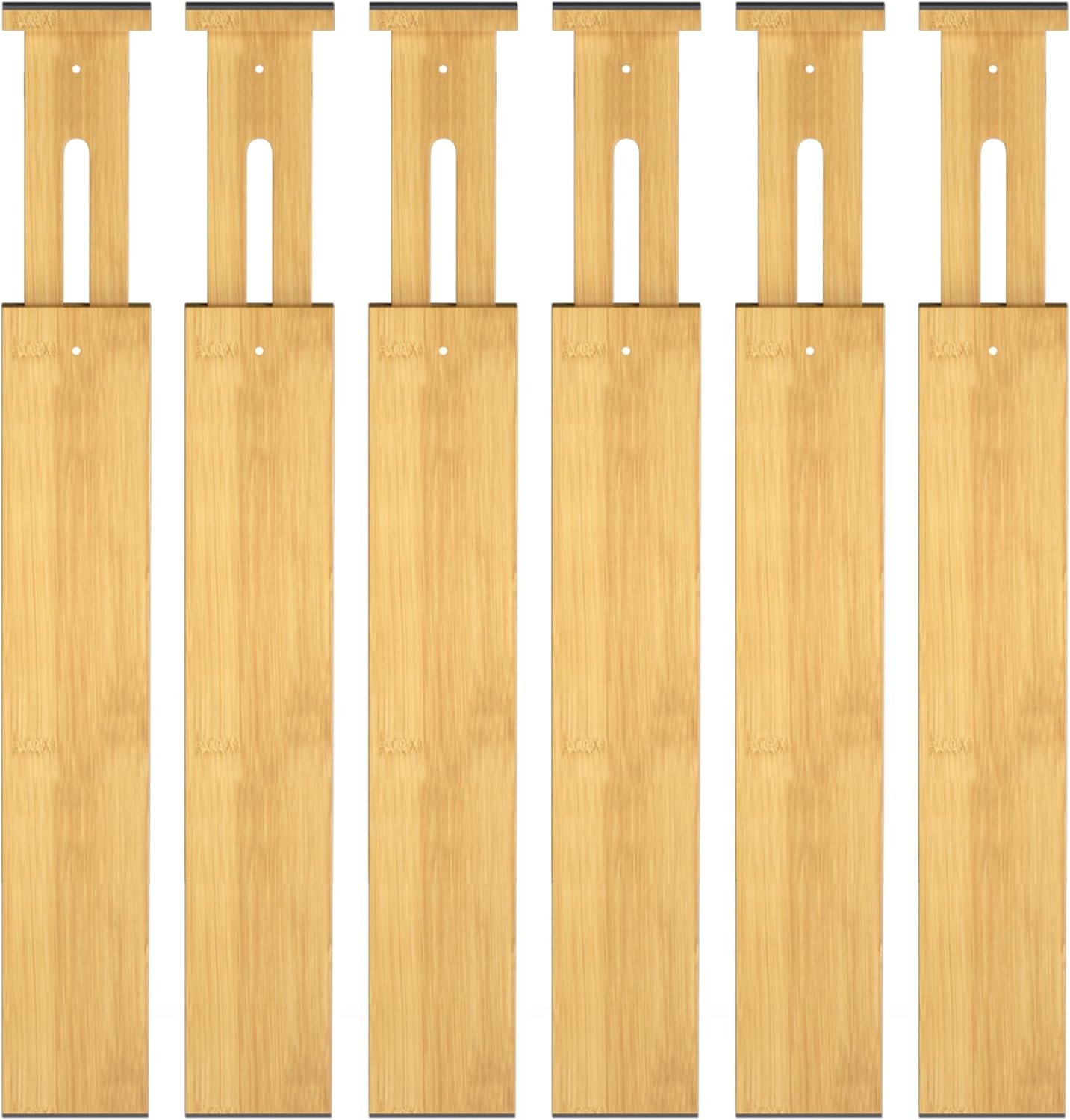 SORT IT OUT Bamboo Drawer Divider Organizers, Kitchen Drawer Organizer, Adjustable Drawer Divider for Clothes, Kitchen, Dresser, Bedroom, Bathroom and Office, 4-Pack (Black, 12-17 IN)