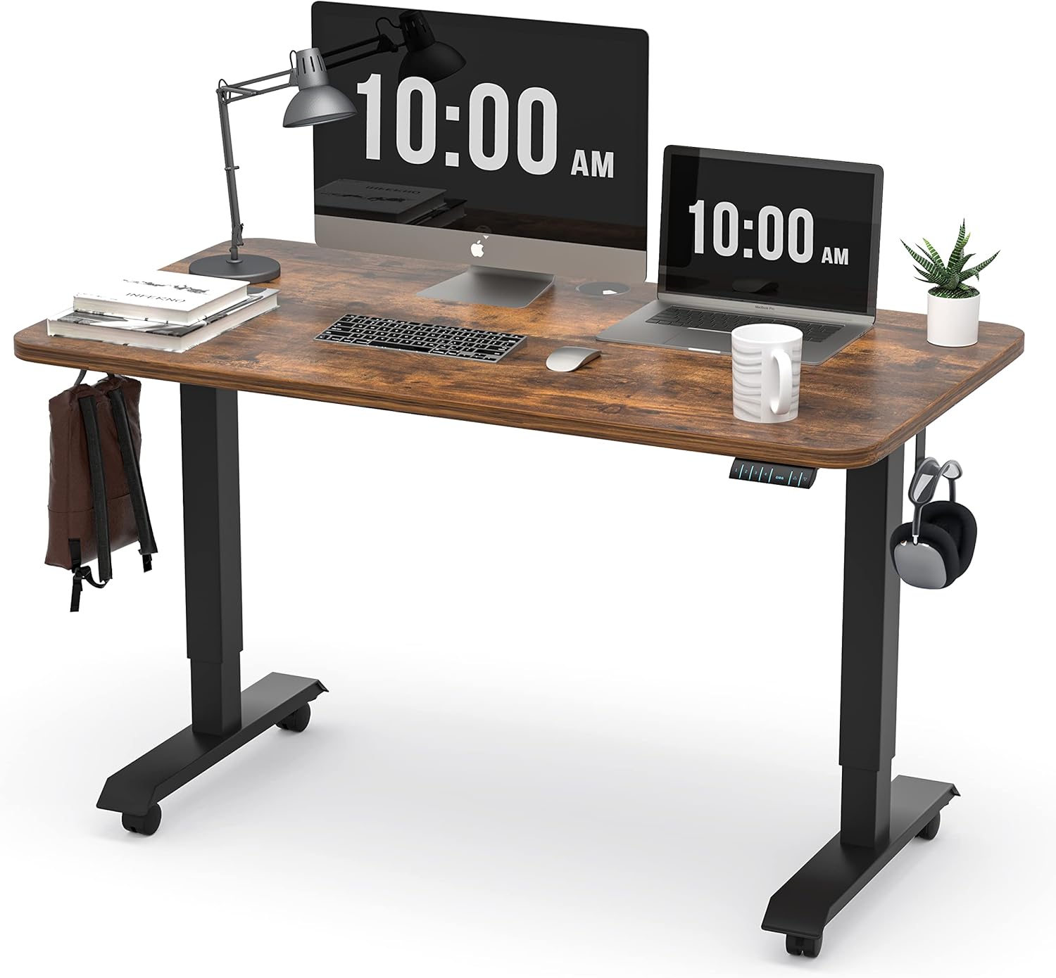 BEST OF BOTH WORLDS Electric Standing Desk | Height Adjustable Desk | Ergonomic Home Office Sit / Stand Desk with Memory Preset Controller