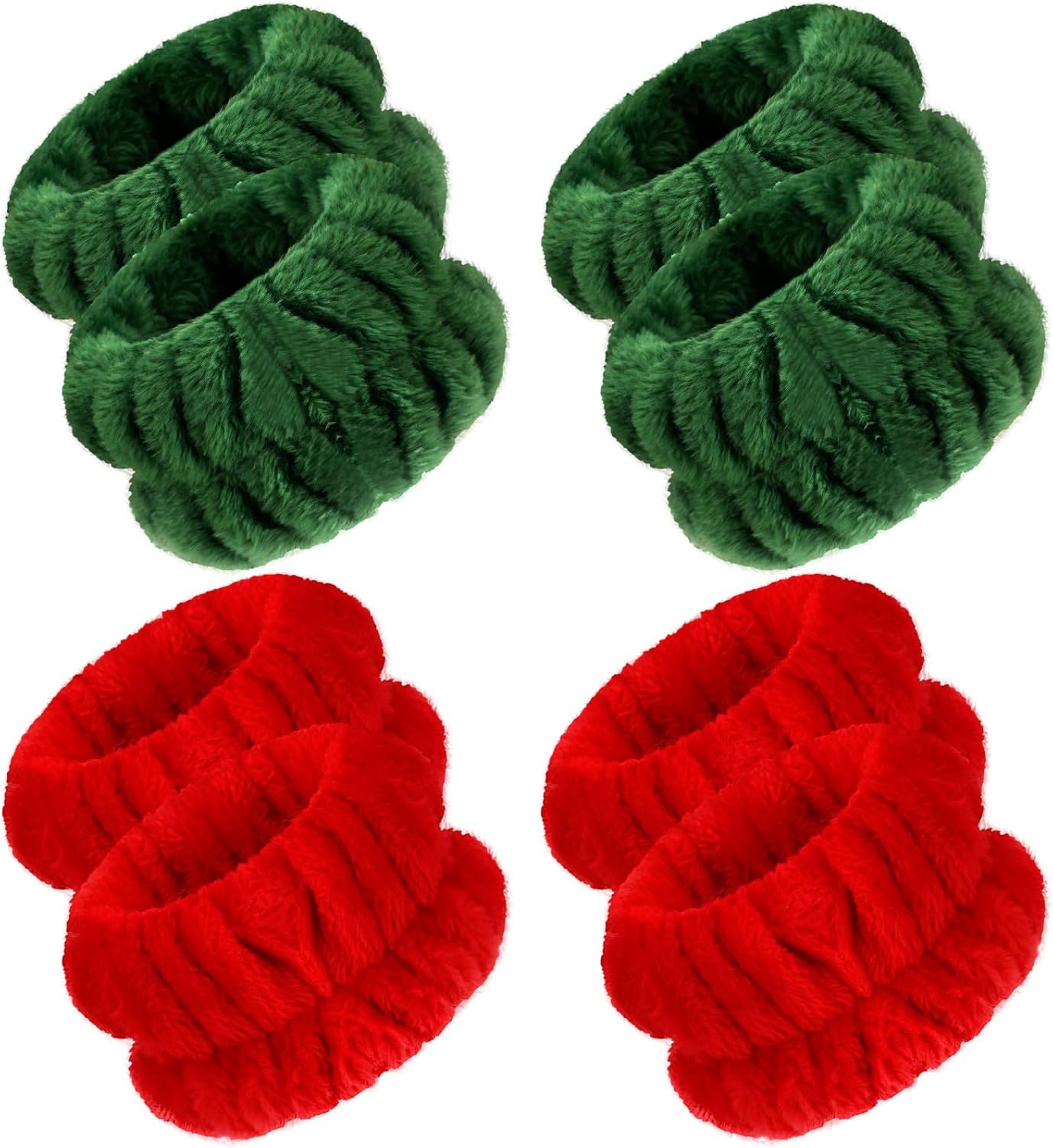 4 Pairs Spa Wrist Bands for Washing Face | Microfiber Wrist Towel Band Scrunchies Absorbent