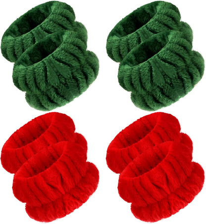 4 Pairs Spa Wrist Bands for Washing Face | Microfiber Wrist Towel Band Scrunchies Absorbent