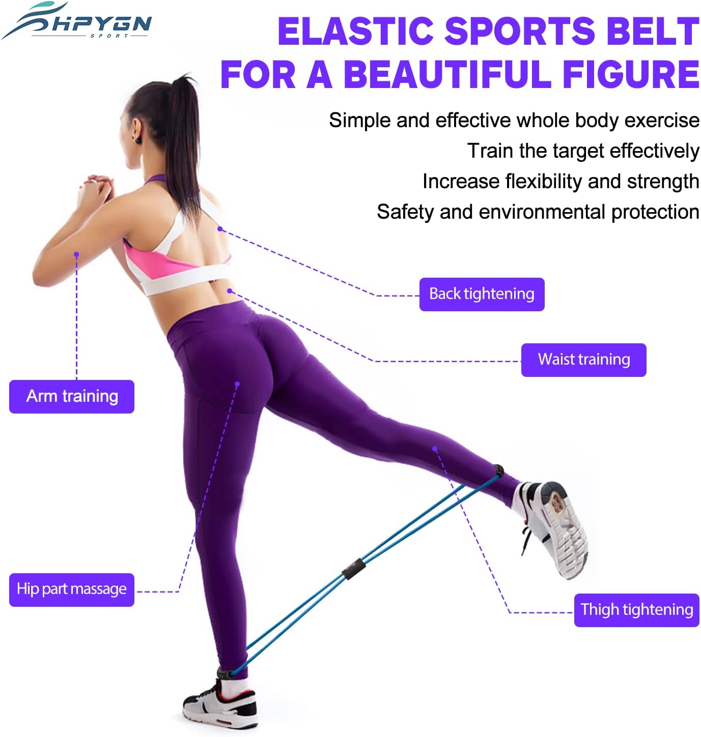 BUILD YOUR TEMPLE Resistance Bands | Figure 8 Exercise Bands for Arms, Chest Expander, Yoga, Gym, Fitness, Pulling Rope, Exercise, & Muscle Training