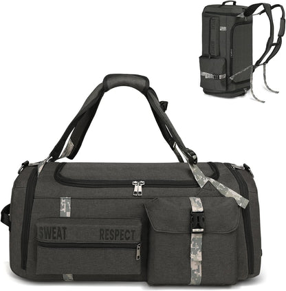 ABOUT YOUR BUSINESS Gym Bag with Shoes Compartment & Wet Pocket | 4 Way Large Sports Duffle Bag | Backpack, Weekender, Overnight Bag