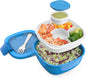 MEAL PREP PRO All-In-One Taco Bowl, Smoothie bowl, Salad Container | Large Salad Bowl, Bento Box Tray, Leak-Proof Sauce Container, Airtight Lid, & Fork | BPA-Free & Dishwasher/Microwave Safe