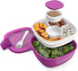 MEAL PREP PRO All-In-One Taco Bowl, Smoothie bowl, Salad Container | Large Salad Bowl, Bento Box Tray, Leak-Proof Sauce Container, Airtight Lid, & Fork | BPA-Free & Dishwasher/Microwave Safe
