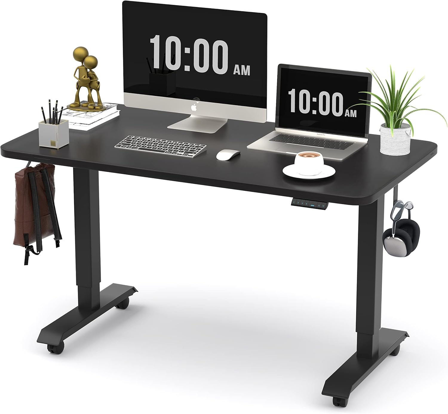 BEST OF BOTH WORLDS Electric Standing Desk | Height Adjustable Desk | Ergonomic Home Office Sit / Stand Desk with Memory Preset Controller