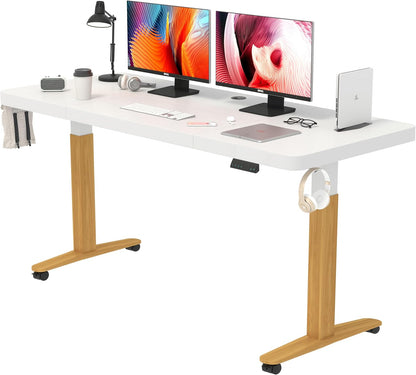 BEST OF BOTH WORLDS Electric Standing Desk | Height Adjustable Desk | Ergonomic Home Office Sit / Stand Desk with Memory Preset Controller