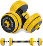 NO EXCUSES Adjustable DUMBBELLS TO BARBELL Weight Set, 20-40-50-70LB 3-In-1 Set, Non-Slip, All-Purpose