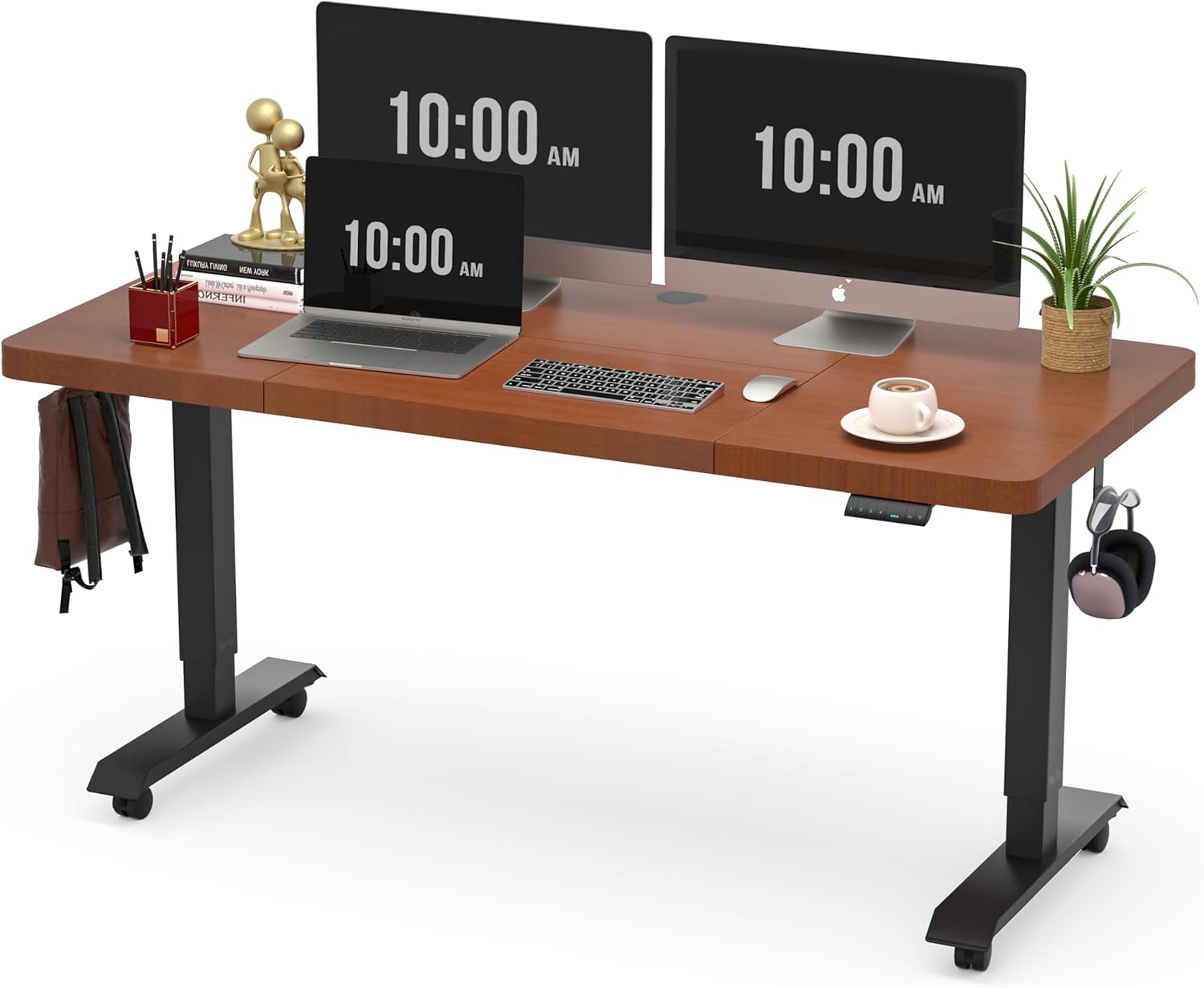 BEST OF BOTH WORLDS Electric Standing Desk | Height Adjustable Desk | Ergonomic Home Office Sit / Stand Desk with Memory Preset Controller