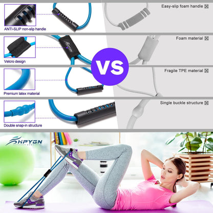 BUILD YOUR TEMPLE Resistance Bands | Figure 8 Exercise Bands for Arms, Chest Expander, Yoga, Gym, Fitness, Pulling Rope, Exercise, & Muscle Training