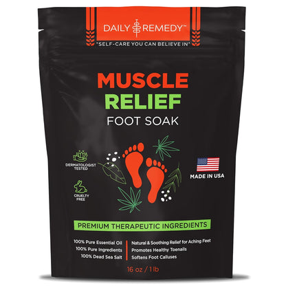 TREAT YOUR FEET Calming Lavender Foot Soak with Epsom Salt - 2 PACK - Soothes Sore Tired Feet, Athletes Foot & Remove Foot Odor