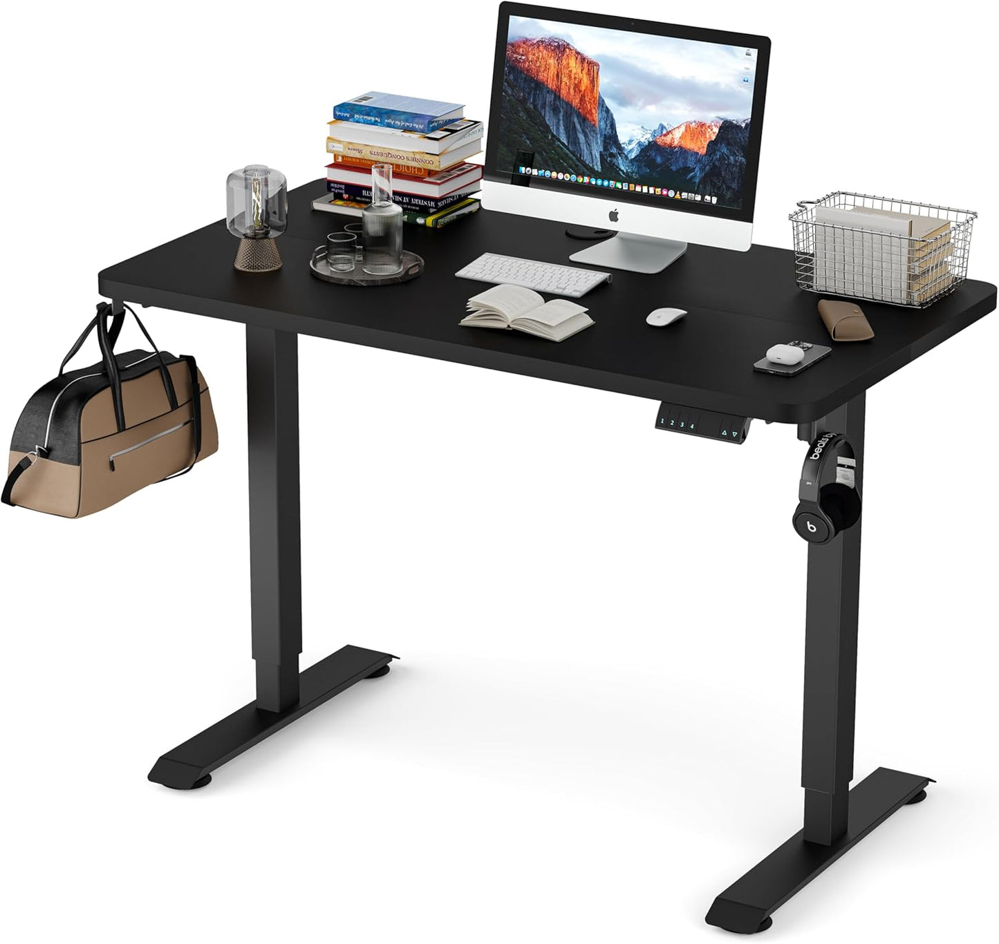 BEST OF BOTH WORLDS Electric Standing Desk | Height Adjustable Desk | Ergonomic Home Office Sit / Stand Desk with Memory Preset Controller