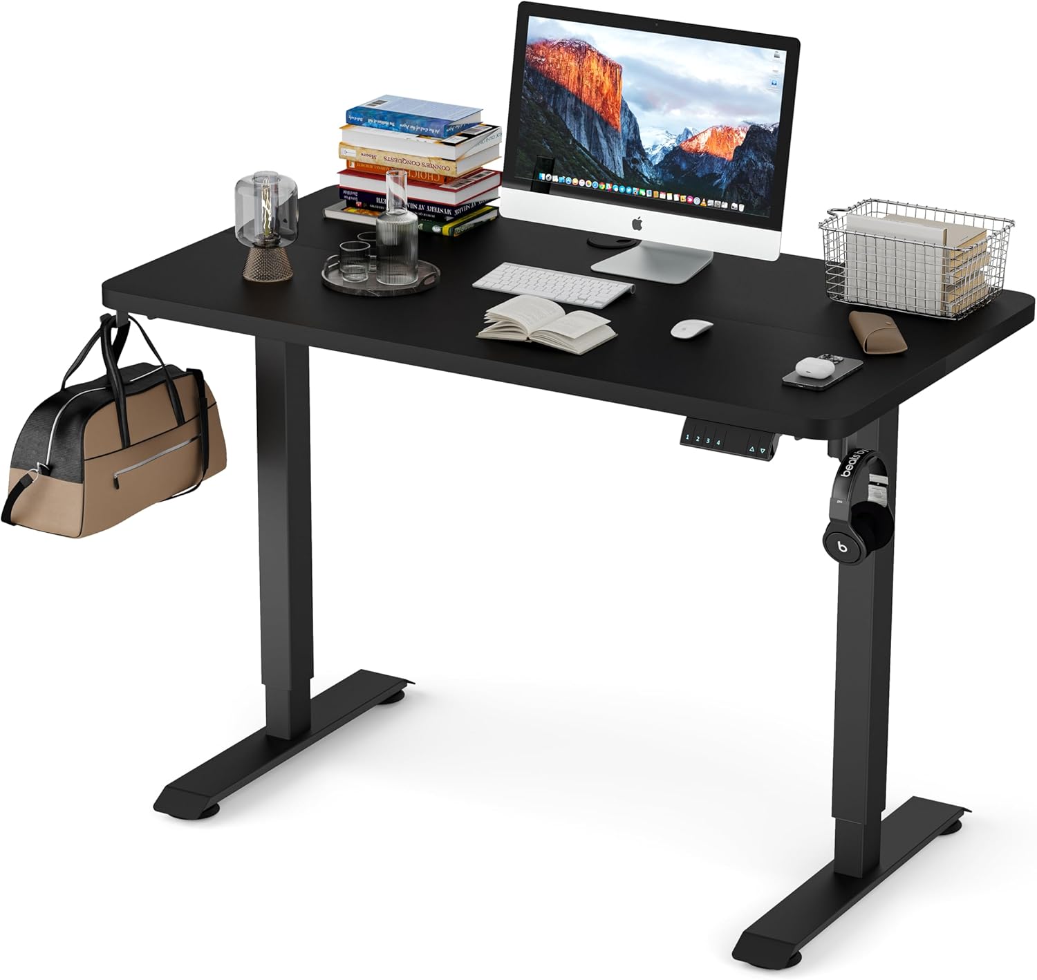 BEST OF BOTH WORLDS Electric Standing Desk | Height Adjustable Desk | Ergonomic Home Office Sit / Stand Desk with Memory Preset Controller
