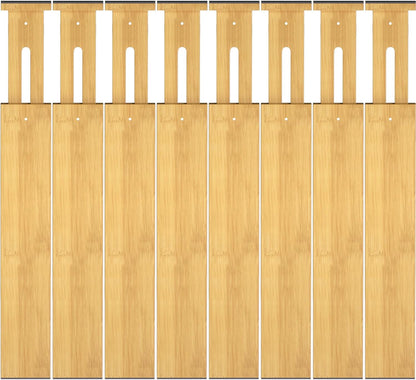 SORT IT OUT Bamboo Drawer Divider Organizers, Kitchen Drawer Organizer, Adjustable Drawer Divider for Clothes, Kitchen, Dresser, Bedroom, Bathroom and Office, 4-Pack (Black, 12-17 IN)