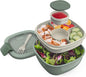 MEAL PREP PRO All-In-One Taco Bowl, Smoothie bowl, Salad Container | Large Salad Bowl, Bento Box Tray, Leak-Proof Sauce Container, Airtight Lid, & Fork | BPA-Free & Dishwasher/Microwave Safe