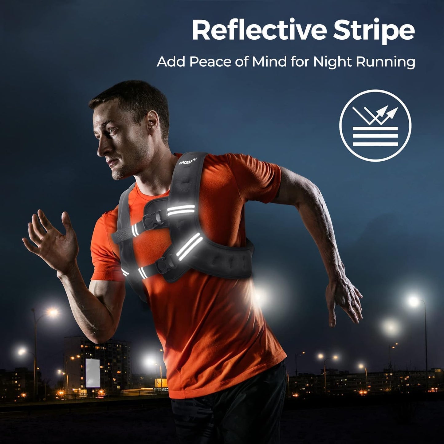 TRAIN LIKE YOU MEAN IT Weight Vest with Reflective Stripe for Strength Training, Running, Walking, Jogging
