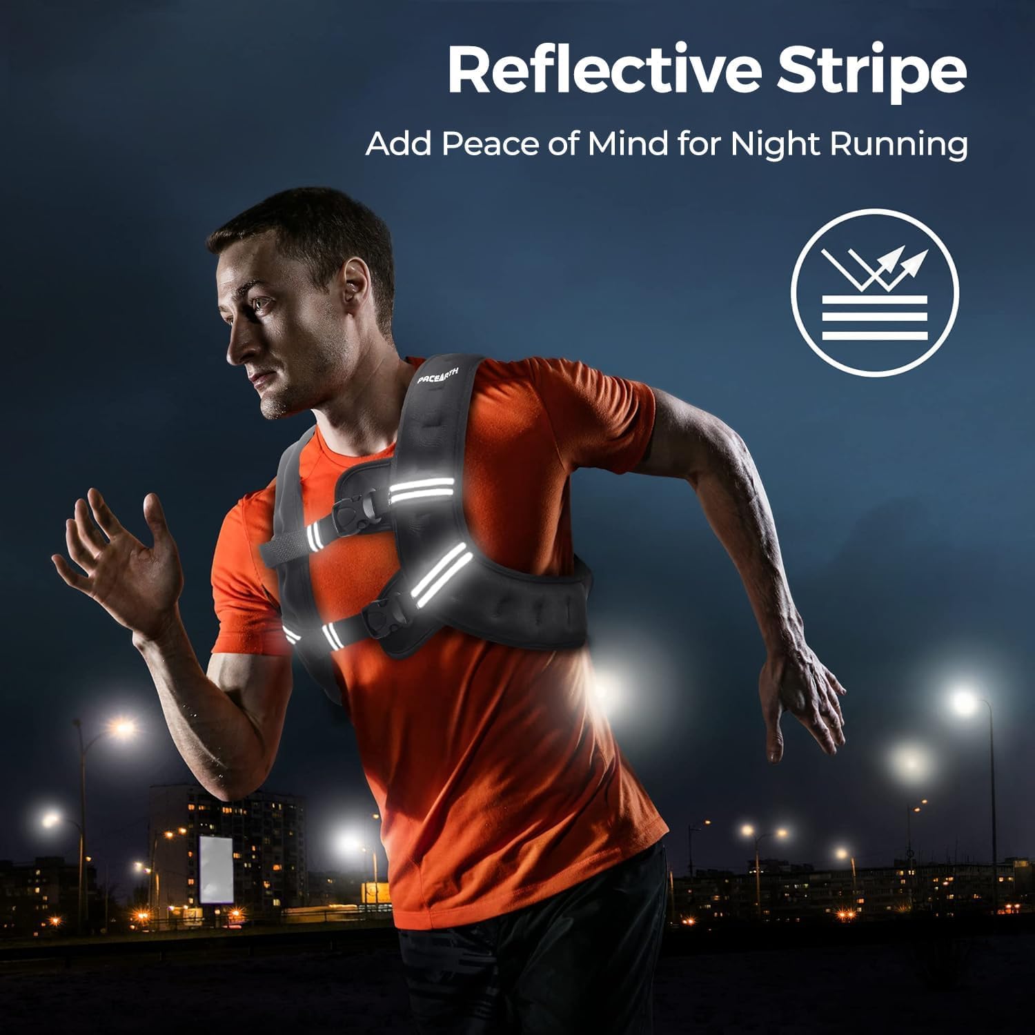 TRAIN LIKE YOU MEAN IT Weight Vest with Reflective Stripe for Strength Training, Running, Walking, Jogging
