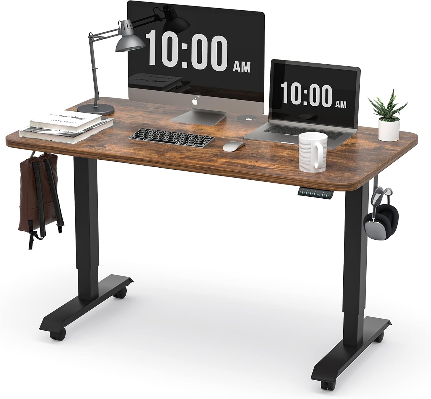 BEST OF BOTH WORLDS Electric Standing Desk | Height Adjustable Desk | Ergonomic Home Office Sit / Stand Desk with Memory Preset Controller