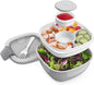 MEAL PREP PRO All-In-One Taco Bowl, Smoothie bowl, Salad Container | Large Salad Bowl, Bento Box Tray, Leak-Proof Sauce Container, Airtight Lid, & Fork | BPA-Free & Dishwasher/Microwave Safe